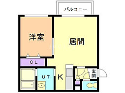 フラワーステージ 1LDKの間取図画像