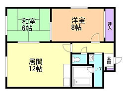 長井ビル 2LDKの間取図画像