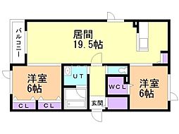 ラウレア 2LDKの間取図画像