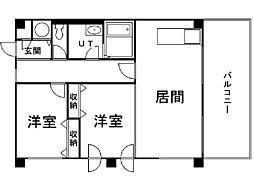 ギブソン236 2LDKの間取図画像