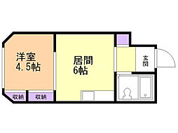 ドリームシティ本郷 1DKの間取図画像