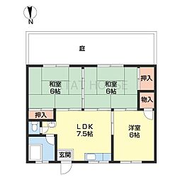 原田マンション 2階3DKの間取り