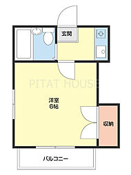 JR紀勢本線 紀三井寺駅 4kmの賃貸アパート 2階1Kの間取り