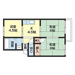 プレジール市小路 2階3Kの間取り