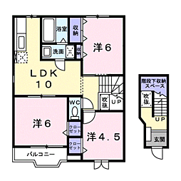 フィオレンテI 2階3LDKの間取り