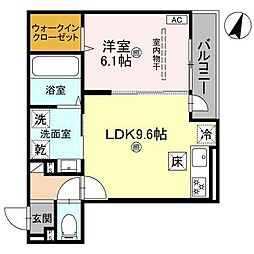 D-grace秋月 1LDKの間取図画像