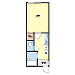 JR紀勢本線 海南駅 4.1kmの賃貸アパート 1階1Kの間取り