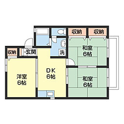 セジュール雑賀 2階3DKの間取り