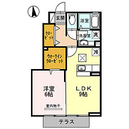 D-roomシルクマム 1階1LDKの間取り