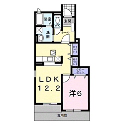 ハピネス・ブルック　I 1階1LDKの間取り