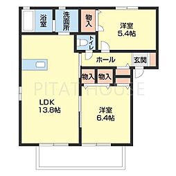 アン・セリジェII 2階2LDKの間取り