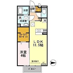 セジュールショコラ 1階1LDKの間取り