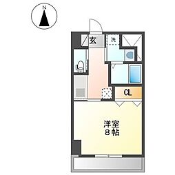 レジデンスヒルズ　ザ　ワカヤマ 4階1Kの間取り