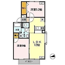 コート・ダジュールT2 2LDKの間取図画像