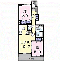 サンリット1 2LDKの間取図画像