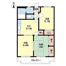 メゾン・ローリエ 3DKの間取図画像