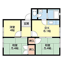 ラ・サルデーヌ 3DKの間取図画像