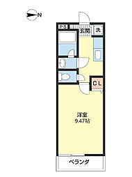 フジパレス太田 1Kの間取図画像