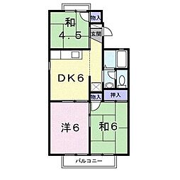 セジュールあきら 3DKの間取図画像