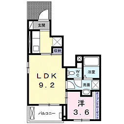 ガーデンコート 1LDKの間取図画像