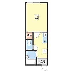 TJ御坊 1Kの間取図画像