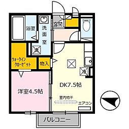 フェリーチェ小雑賀A棟 1DKの間取図画像