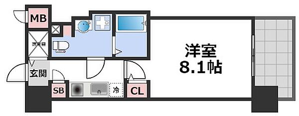 グラマシー京橋 ｜大阪府大阪市城東区鴫野西2丁目(賃貸マンション1K・8階・25.35㎡)の写真 その2