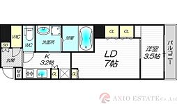 Gate Court Higashimikuni 5階1LDKの間取り