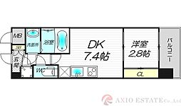 セレニテ江坂ミラク 8階1DKの間取り