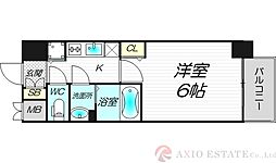 プレサンス新大阪コアシティ 8階1Kの間取り