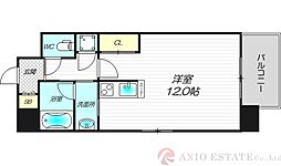 EbyU新大阪 8階ワンルームの間取り