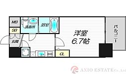 アドバンス新大阪ラシュレ 2階1Kの間取り