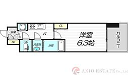 アドバンス新大阪ウエストゲート 10階1Kの間取り