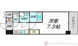 S-RESIDENCE新大阪WEST 9階1Kの間取り