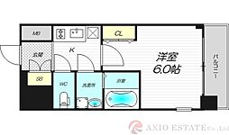 エスリードレジデンス新大阪プライム 6階1Kの間取り