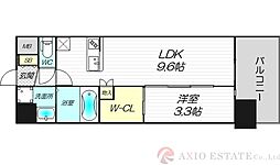 セレニテ江坂ミラク 7階1LDKの間取り