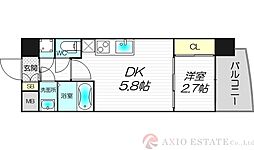 セレニテ東三国ミラク 4階1DKの間取り
