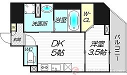 イルリッシュ西中島 8階1DKの間取り