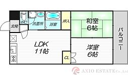 パークロッジ 3階2LDKの間取り