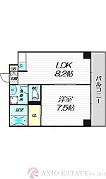 レクシア新大阪 4階1DKの間取り
