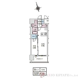 スプランディッドライズ新大阪ノース 1LDKの間取図画像