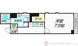 セレッソコートリバーサイドOSAKA 1Kの間取図画像