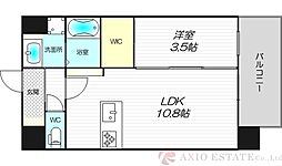 Alivis三国本町 1LDKの間取図画像