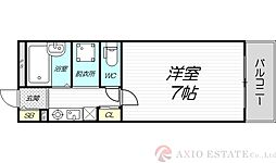 グランベイ豊新 1Kの間取図画像