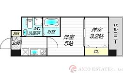 セレニテ江坂ルフレ 2Kの間取図画像