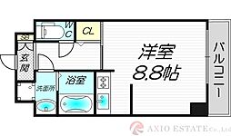 ドゥクレスト新大阪 ワンルームの間取図画像