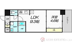 グランルクレ新大阪 1LDKの間取図画像