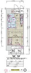 プレリスNEO大阪十三エルヴィオン 1DKの間取図画像
