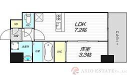 エスリードレジデンス ザ・グラン大阪ノア 1LDKの間取図画像