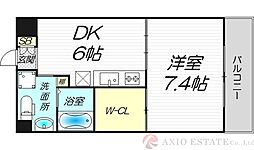 アエラス 1DKの間取図画像